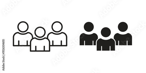 Group icon elements. A modern flat and line icons set