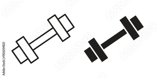 Gym icon elements. A modern flat and line icons set