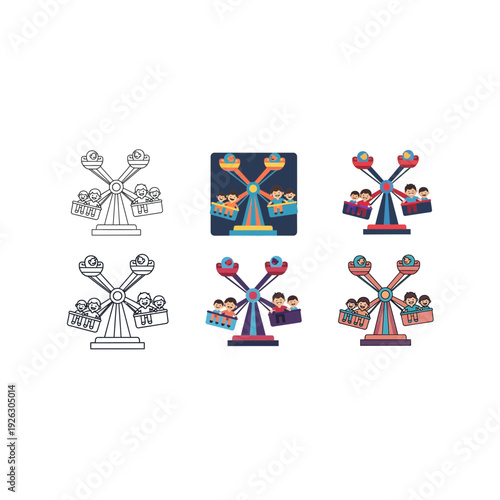 Amusement Park Rides Collection: Ferris Wheel Icons