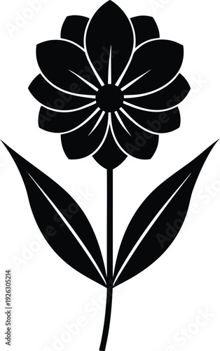 Flax Flower silhouette vector art Illustration