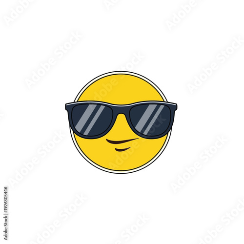 Cool Yellow Emoji Wearing Sunglasses with a Smirking Expression