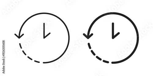 History icon elements. A modern flat and line icons set