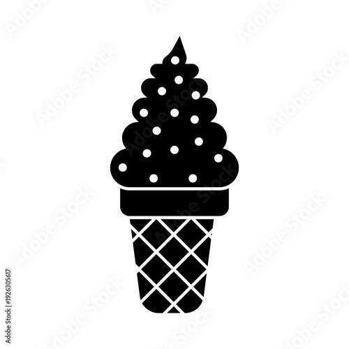 Ice cream vector icon. Waffle cone illustration sign. Ice lolly symbol. Frozen juice logo.