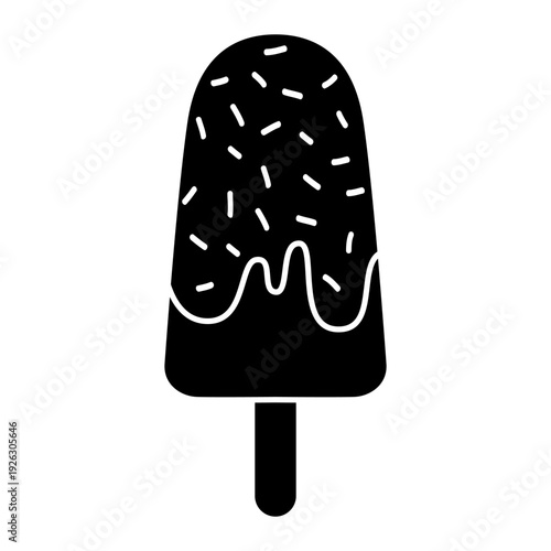 Ice cream vector icon. Waffle cone illustration sign. Ice lolly symbol. Frozen juice logo.