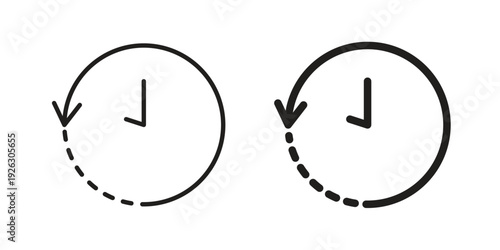 History icon elements. A modern flat and line icons set