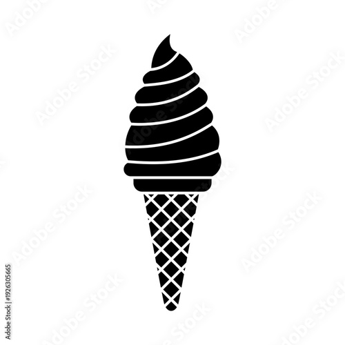 Ice cream vector icon. Waffle cone illustration sign. Ice lolly symbol. Frozen juice logo.