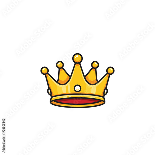 Simple Cartoon Golden Crown Illustration