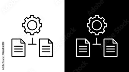 Filing System Outline White Icon Set Design