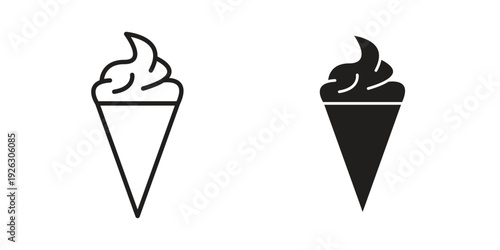 Ice cream icon elements. A modern flat and line icons set
