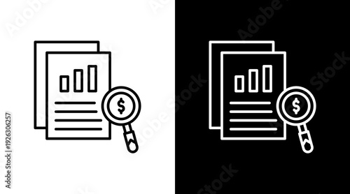 Administrative Report Outline White Icon Set Design