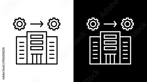 Office Operations Outline White Icon Set Design
