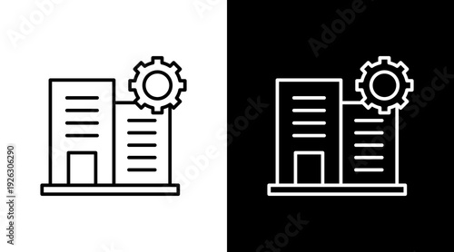 Office Control Outline White Icon Set Design