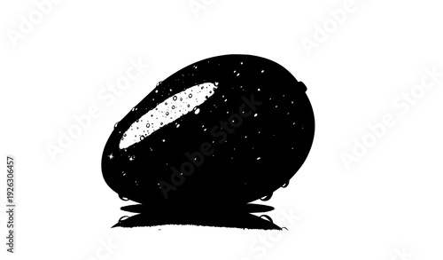 Juicy mango with water drops tropical fruit vector