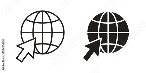 Internet icon elements. A modern flat and line icons set