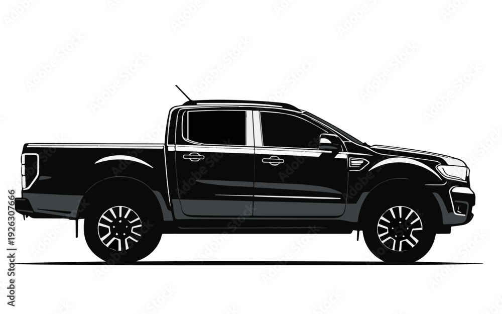 Obraz premium modern black car isolated on white background , vector illustration design.