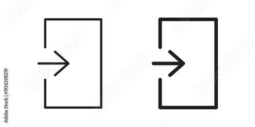 Log in icon elements. A modern flat and line icons set