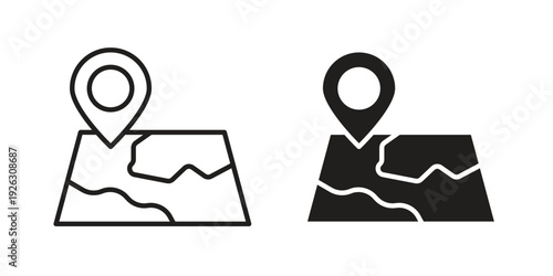 Map icon elements. A modern flat and line icons set
