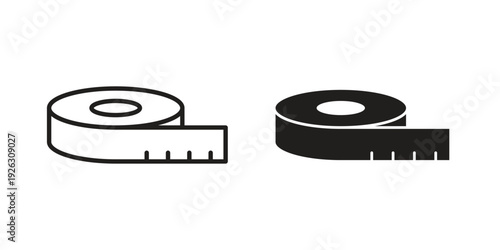 Meter tape icon elements. A modern flat and line icons set