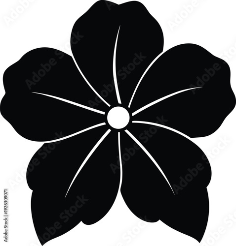 Impatiens silhouette vector art Illustration
