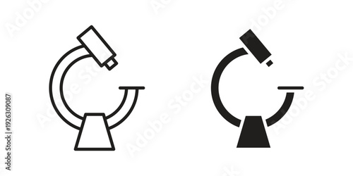 Microscope icon elements. A modern flat and line icons set
