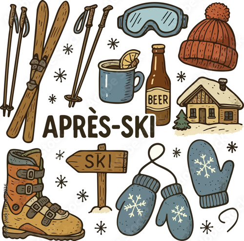 retro apres ski elements collection