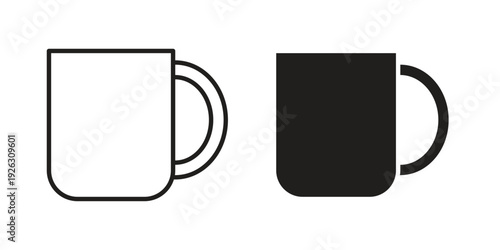 Mug icon elements. A modern flat and line icons set