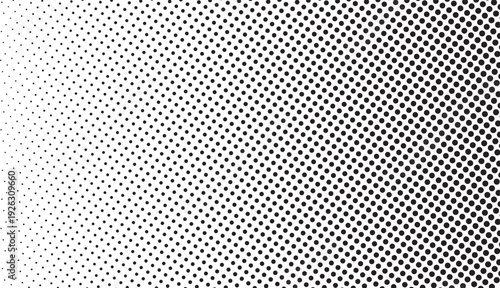 Abstract Halftone Dot Gradient Background With Smooth Monochrome Fade Effect