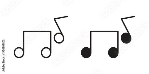Music icon elements. A modern flat and line icons set