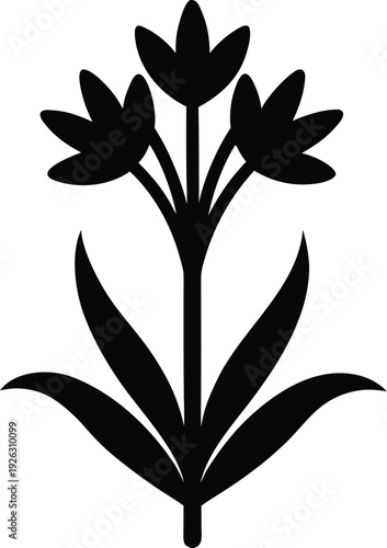 Kangaroo Paw Flower Flat Icon Style Silhouette Vector Art Illustration