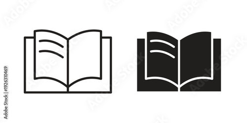 open book icon elements. A modern flat and line icons set