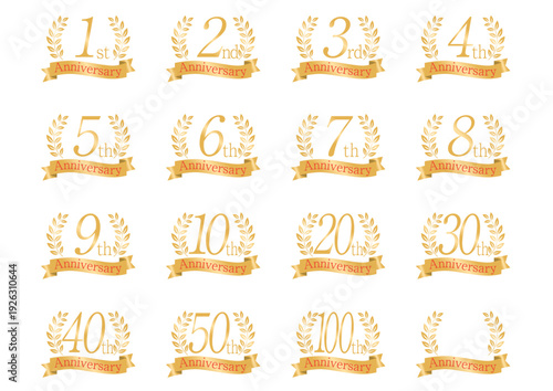 月桂樹の周年アイコンセット