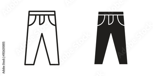 Pants icon elements. A modern flat and line icons set