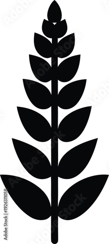 Lupine Flat Icon Style Silhouette Vector Art Illustration