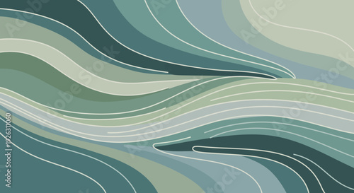 Green wavy lines abstract background