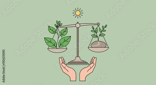 Eco friendly balance with nature and human touch