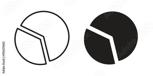 Pie chart icon elements. A modern flat and line icons set