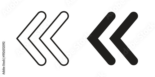 Previous arrow icon elements. A modern flat and line icons set