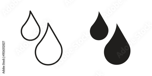 Raindrops icon elements. A modern flat and line icons set