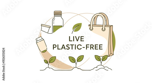 Live Plastic-Free Movement with Reusable Products and Growing Plants for Sustainable Lifestyle