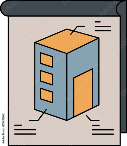 Modern office building icon
