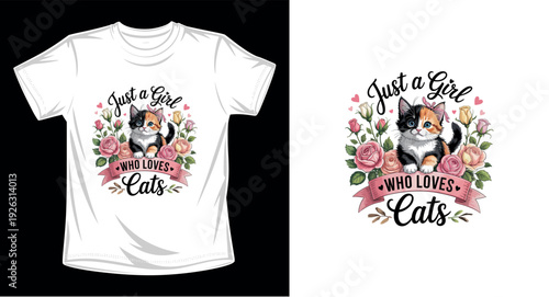 Cat graphic vector art t-shirt design print template