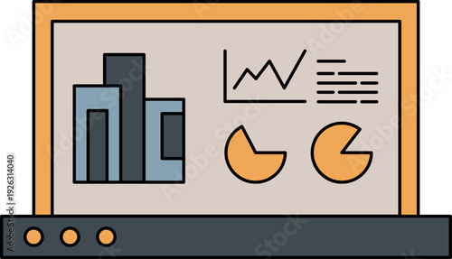 Modern business presentation on digital screen