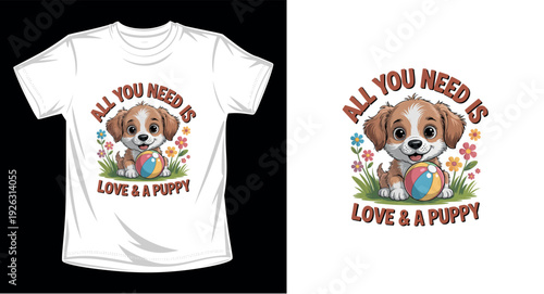 Dog graphic vector art t-shirt design print template