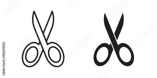 Scissor icon elements. A modern flat and line icons set
