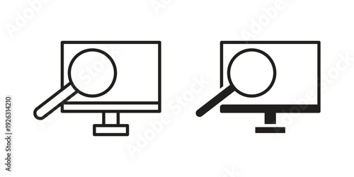Search online icon elements. A modern flat and line icons set