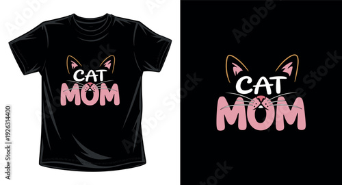 Cat graphic vector art t-shirt design print template