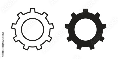 Settings button icon elements. A modern flat and line icons set