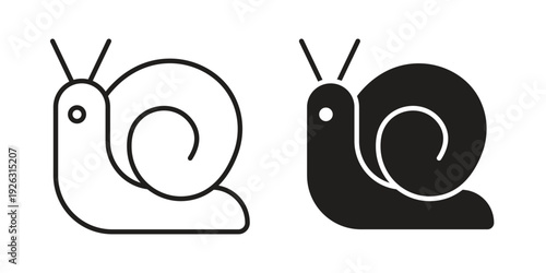 Snail icon elements. A modern flat and line icons set