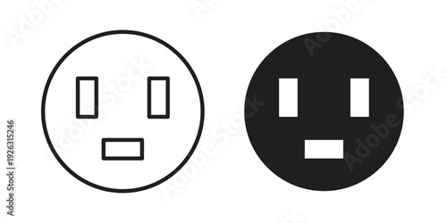 Socket icon elements. A modern flat and line icons set