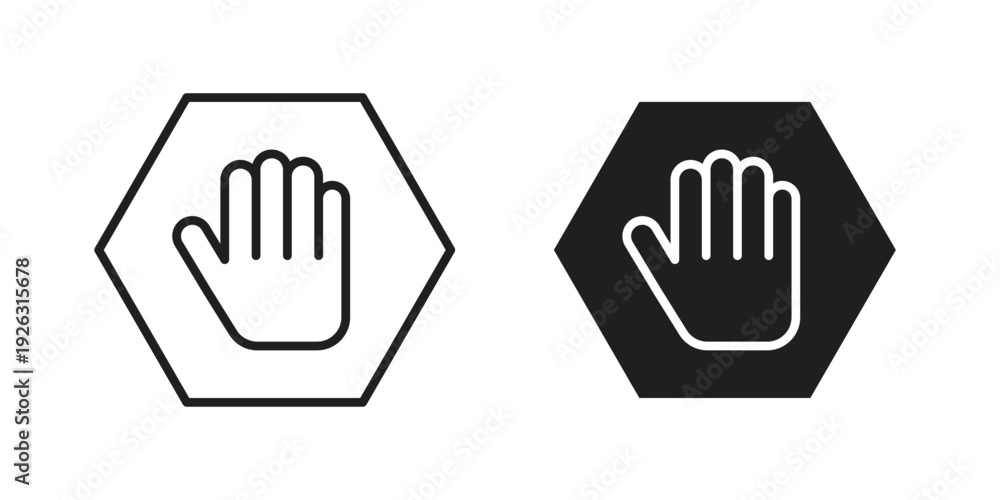 Obraz premium Stop icon elements. A modern flat and line icons set